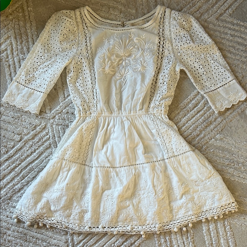 Loveshack fancy cream Embroidered Dress